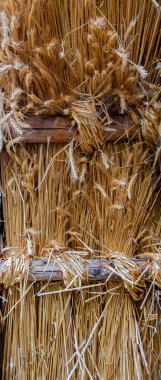 Avusturya 'daki bir ahırın eski bir saman çatısının altyapısı