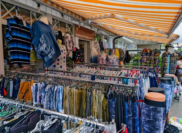 Shop Presentation Textiles Tourists Open Germany — Stock Photo, Image