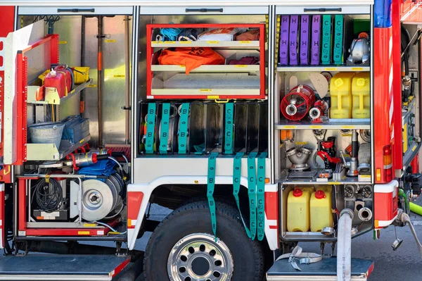 Equipment Fire Extinguishing Tanker Fire Department Austria — Stock Photo, Image