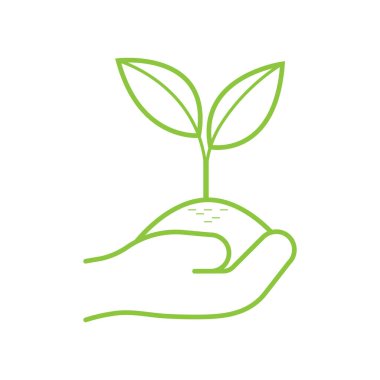 Genç bir ağacı tutarken. Ağaç dikmek ve bahçıvanlık yapmak. Düzenlenebilir Vuruş. Vektör çizimi düz tasarım biçimi.