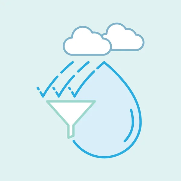Verifique Ícones Marca Como Uma Precipitação Fundida Com Gota Água — Vetor de Stock
