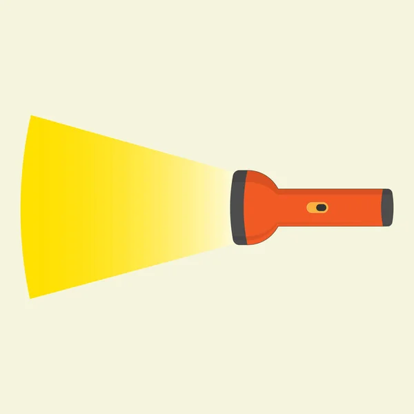 Orange Flashlight Yellow Beam Spread Find Search Concept Flashlight Illumination — ストックベクタ