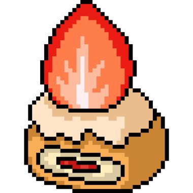 vektör piksel sanat çilekli pasta tatlı aperatif izole araba