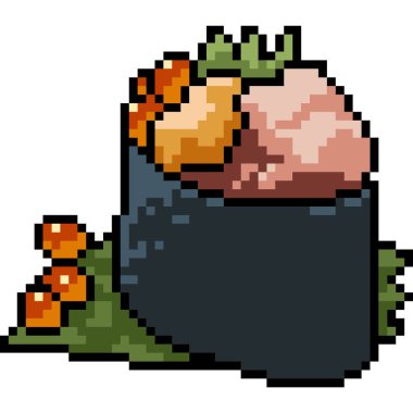 Vektör pikselli sanat sushi lüks karikatür