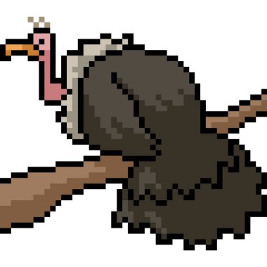 Vektör piksel sanat akbabası izole edilmiş çizgi film