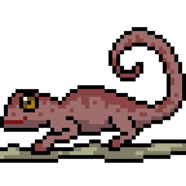 vektör piksel sanat camelion izole çizgi film