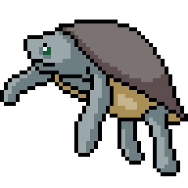 Vektör piksel sanat kaplumbağası karikatür izole