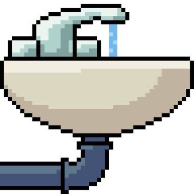 vektör piksel resim havzası izole çizgi film