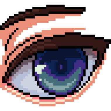 vektör piksel sanatı göz izole çizgi film