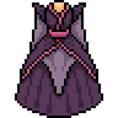 vektör piksel sanat kadın elbise izole çizgi film