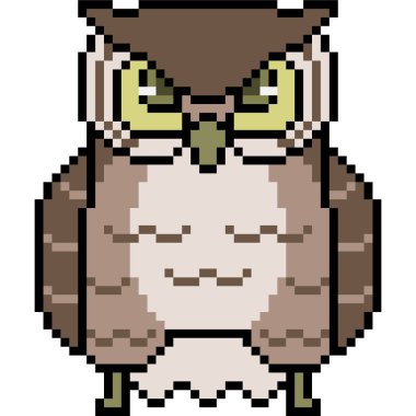 vektör piksel sanat baykuşu izole edildi