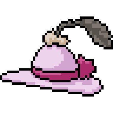 Vektör pikseli şapka moda izole çizgi film