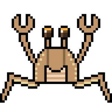 vektör piksel sanat karikatür yengeci izole edildi