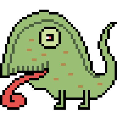 vektör piksel sanat kertenkelesi izole edildi