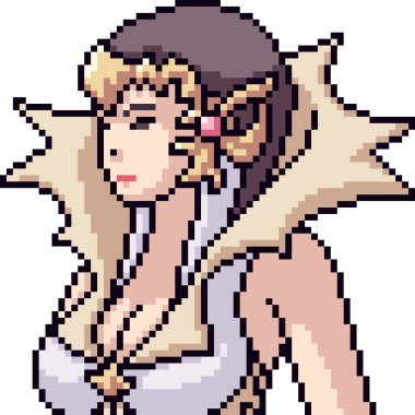 vektör piksel sanatı izole edilmiş anime kız