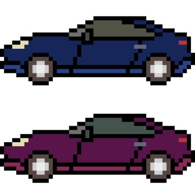 vektör piksel sanat arabası izole edildi