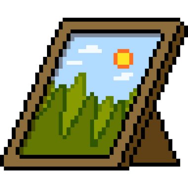 Vektör piksel sanat doğa fotoğrafı izole edilmiş karikatür