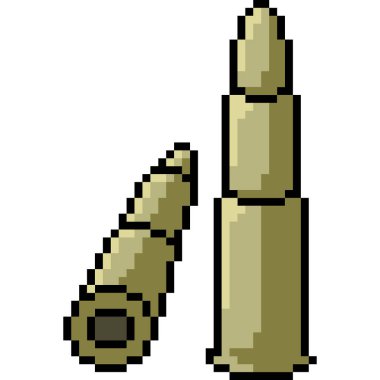 Vektör piksel sanat mermisi izole edilmiş çizgi film