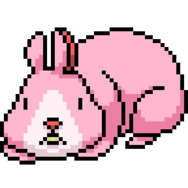 Vektör piksel resim tavşan izole çizgi film