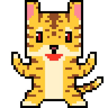 vektör piksel sanat kaplanı izole edildi