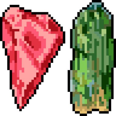 Vektör piksel sanat mücevheri izole edilmiş çizgi film