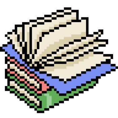 vektör piksel sanat kitabı izole edilmiş çizgi filmi aç