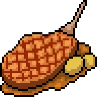 Vektör piksel sanat bifteği karikatür izole