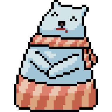 vektör pikseli kutup ayısı izole edilmiş çizgi film