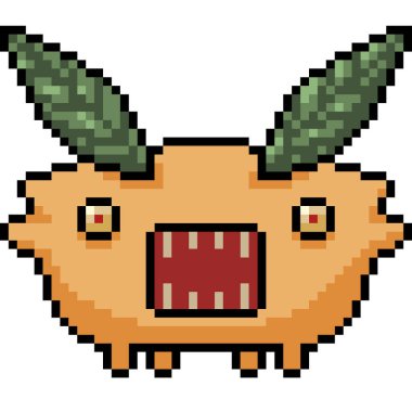 Vektör piksel sanat canavarı fantezisi izole edilmiş çizgi film