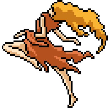 Vektör piksel sanat izole dansçı kız