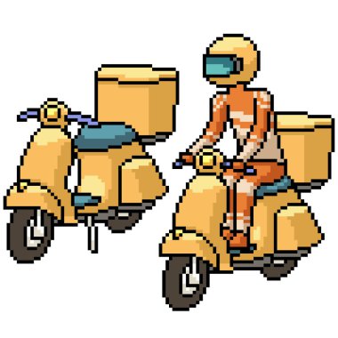 Teslimat bisikletinin piksel sanatı