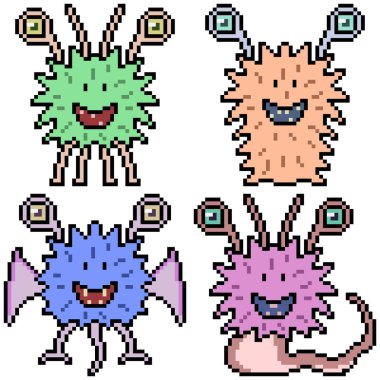 vektör piksel sanatı canavar izole