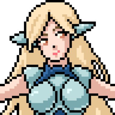 vektör piksel sanat anime kız izole çizgi film