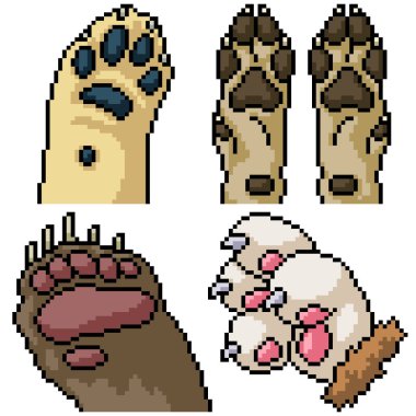 piksel sanatı izole edilmiş hayvan pençesi.