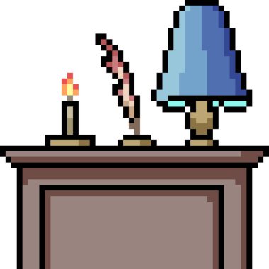 vektör piksel tablo izole çizgi film