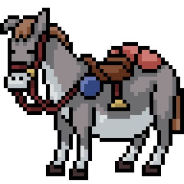 vektör pikseli sanat eşeği izole edilmiş çizgi film