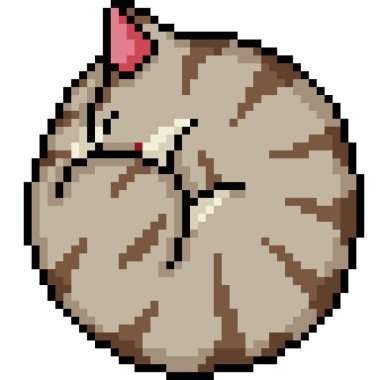 vektör piksel sanat kedisi uyku kıvrımlı izole araba