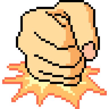 Vektör piksel sanat el hareketi yumruk izole