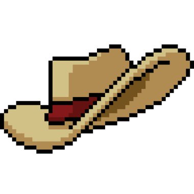 vektör pikseli şapka izole edilmiş çizgi film