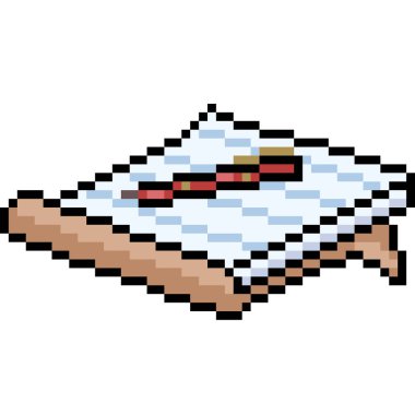 vektör piksel sanatı kağıt izole çizgi film yaz