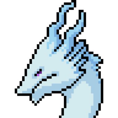 Vektör piksel sanat canavarı kafası izole edilmiş karikatür