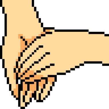 Vektör piksel el ele tutuşması hareketi izole edildi