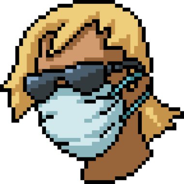 Vektör piksel sanatı şüpheli adam karikatür izole