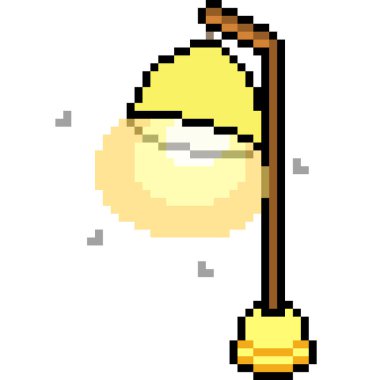 vektör piksel sanat lambası ışığı izole edilmiş çizgi film