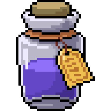 vektör piksel iksir şişesi izole çizgi film