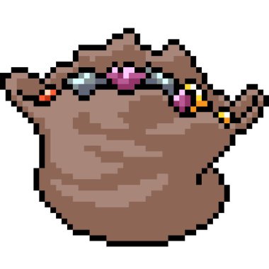 Vektör piksel sanat mücevher çantası izole edilmiş çizgi film.