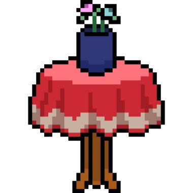 vektör piksel sanat vazosu izole edilmiş çizgi film