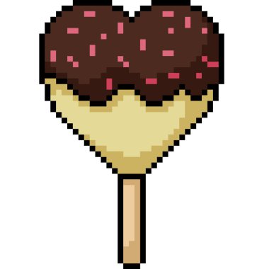 vektör pikselli dondurma izole edilmiş karikatür.