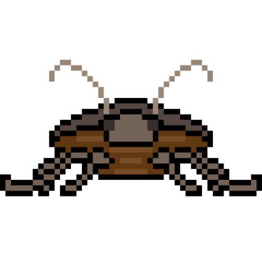 Vektör piksel sanat hamamböceği izole edildi