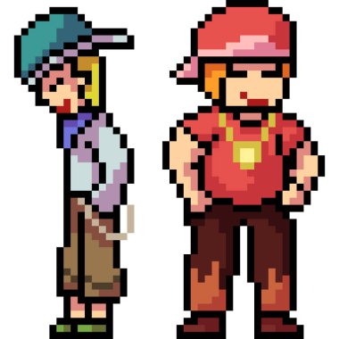 vektör piksel resim treenager arkadaşı izole